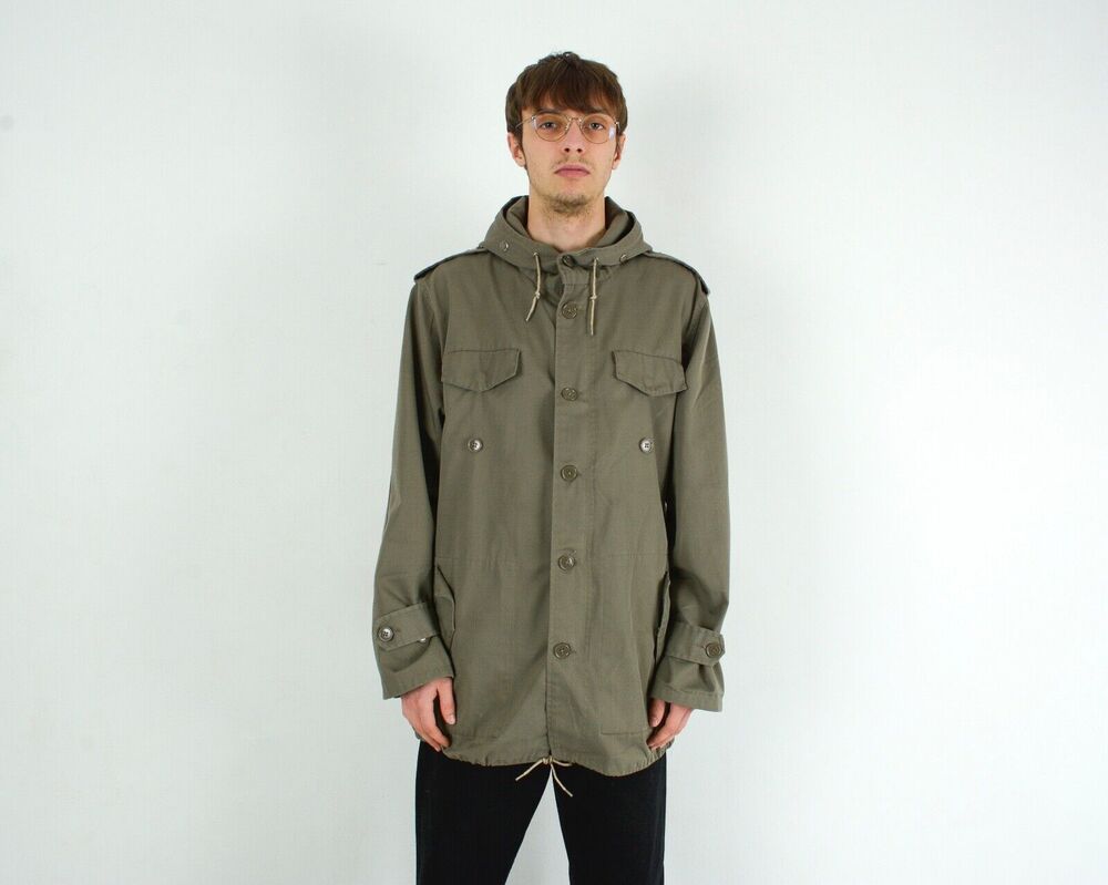 80's Germany Army s Men Cotton Parka Coat Jacket Military no lining